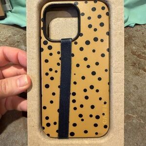 Chic Tan and Black Polka Dot Phone Case
